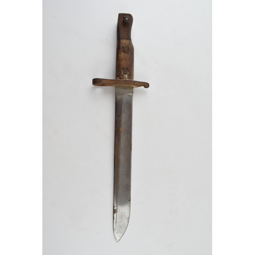 424 - Ross Rifle Co. Quebec 1907 original pattern bayonet. Version with scarce unmodified end. With origin... 