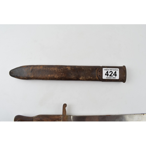 424 - Ross Rifle Co. Quebec 1907 original pattern bayonet. Version with scarce unmodified end. With origin... 