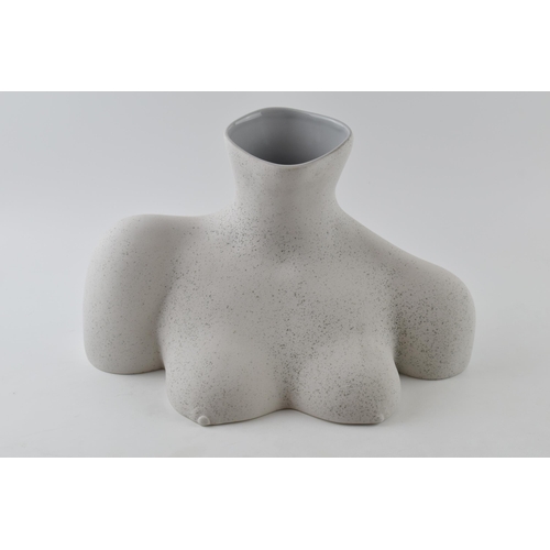 451 - Anissa Kermiche ceramic vase 'Breast Friend' in grey, 36cm wide.