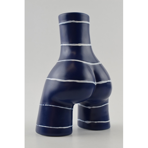 455 - Anissa Kermiche stylish pottery egg cup / tea light holder in the form of the lady's torso, 18.5cm t... 