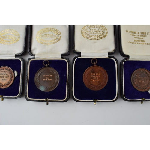 481 - Bronze 'Police Athletic Association' fobs and medals awarded too F.W Hunt. Dates ranging from 1926 -... 