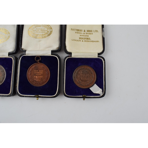 481 - Bronze 'Police Athletic Association' fobs and medals awarded too F.W Hunt. Dates ranging from 1926 -... 