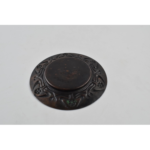 486 - Art Nouveaux advertising dish for 'Wright's Coal Tar Soap'. Copper surround with stylised floral des... 