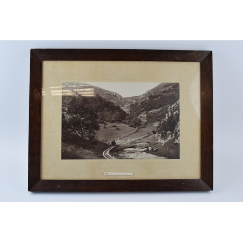 488 - Local interest / Derbyshire: Entrance to Dovedale and stepping stones photo, circa 1906, 20x30cm exc... 