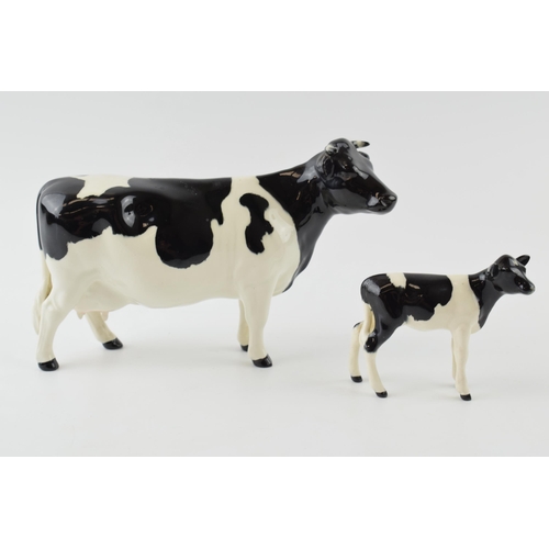 94 - Beswick Friesian Cow 1632 with Friesian Calf 1249C (2).