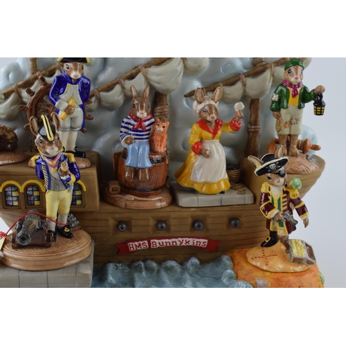 168C - Royal Doulton Bunnykins Shipmates collection with the base to include Boatwain, Captains wife, Seama... 