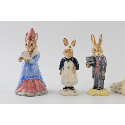 168D - Boxed Royal Doulton Bunnykins figures to include Bride, Groom, Boy Skater, Nurse and Sundial (5 - al... 