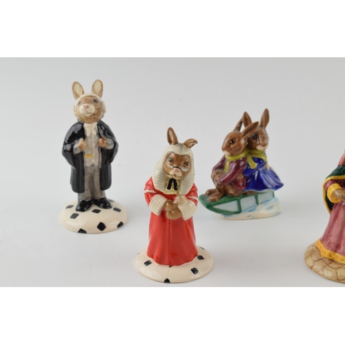 168E - Boxed Royal Doulton Bunnykins figures to include Fortune Teller, Happy Birthday, Lawyer, Judge and S... 