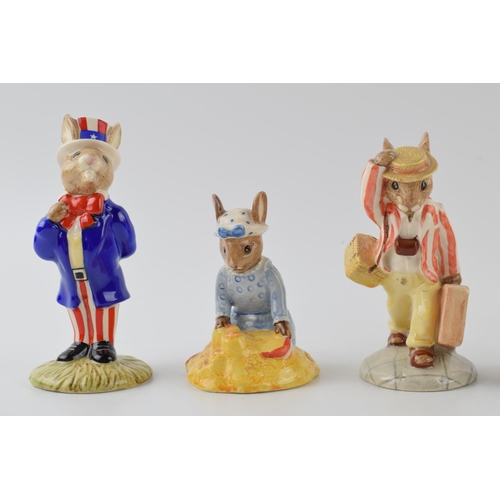 168G - Boxed Royal Doulton Bunnykins figures to include Uncle Sam, Master Potter, Seaside, Father and Sight... 