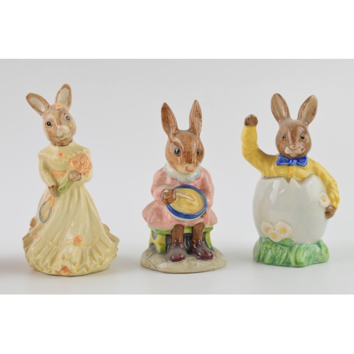 168I - Royal Doulton Bunnykins to include Easter Surprise, Buntie, Bridesmaid, Brownie and Santa (5).