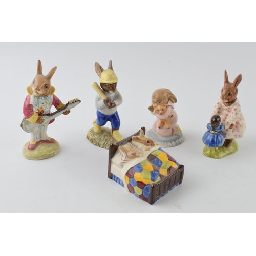 168K - Royal Doulton Bunnykins to include Dollie, Home Run, Sleepytime, Goodnight and Mr Bunnybeat (5).