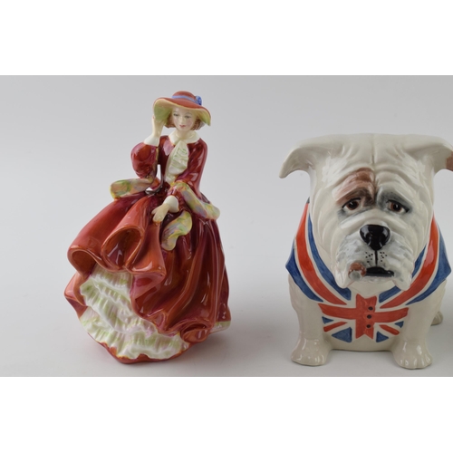 184 - Bairstow Manor Collectables model of a British Bulldog, with Doulton Top o'The Hill and Royal Worces... 