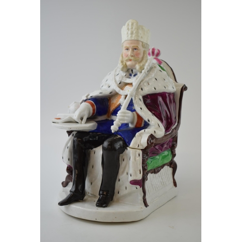 185A - Unusual 19th century pottery jar in the form of Emperor Franz Joseph, 26cm tall.