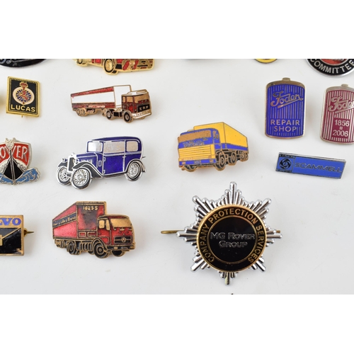 469 - A collection of enamel badges relating to cars and motoring to include Michelin man, Lucas, Guy Moto... 