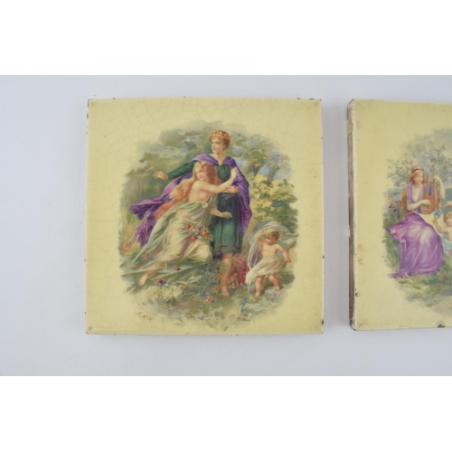 496 - A pair of Victorian transfer printed 6