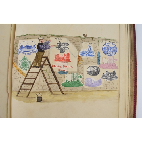 500 - A bound Victorian letterhead crest album of original letterheads and seals embellished with original... 