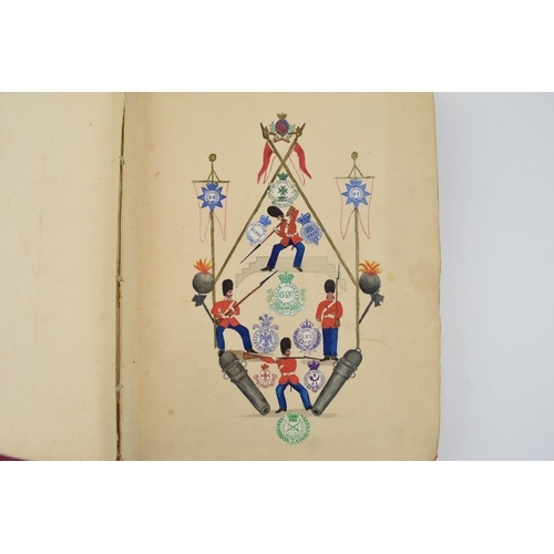 500 - A bound Victorian letterhead crest album of original letterheads and seals embellished with original... 