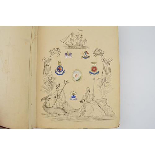 500 - A bound Victorian letterhead crest album of original letterheads and seals embellished with original... 