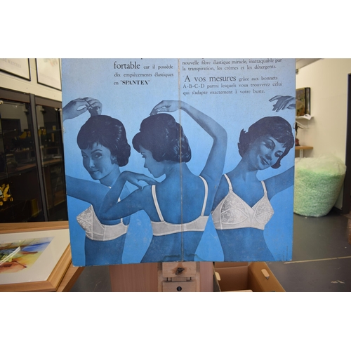 539 - Original advertising poster on cardboard for Playtex 'Living Bra' c1960s. 65cm x 92cm.