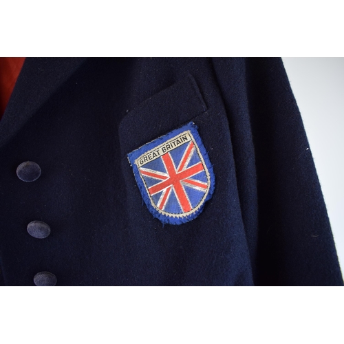 541 - David Gertstein equestrian jacket. Vintage GB team badge on blazer pocket. Size small mans.