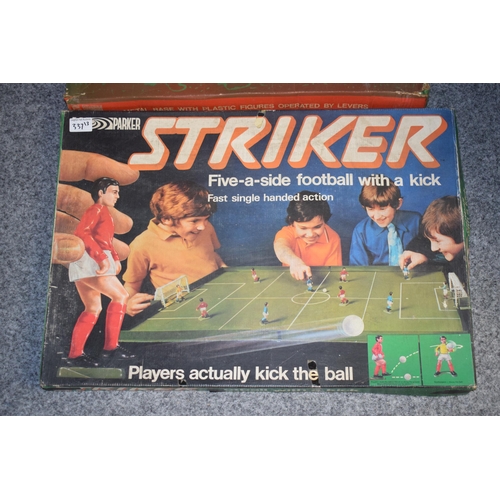 337 - A collection of vintage boxed games to include Chad Valley Soccer (tinplate football game) Parker St... 