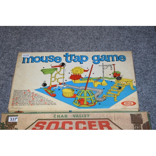 337 - A collection of vintage boxed games to include Chad Valley Soccer (tinplate football game) Parker St... 