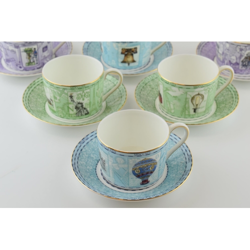 219M - Wedgwood Millennium cups and saucers to include 6 duos (12 pieces).