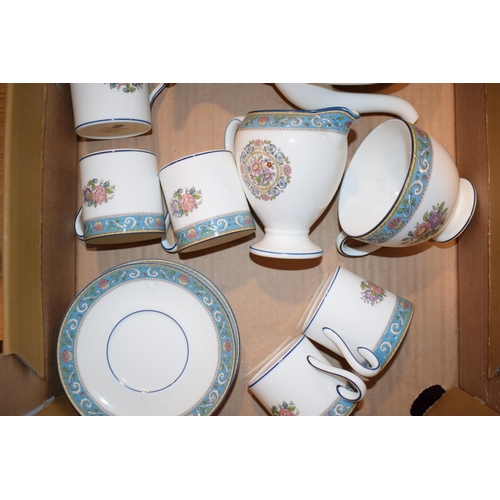 219B - Wedgwood coffee set in the Runnymede pattern to include a coffee pot, 6 coffee cans and 6 saucers, w... 