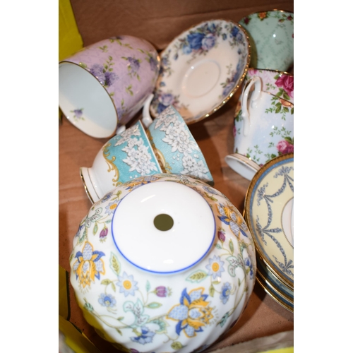 219E - Pottery to include Royal Albert Old Country Roses cups to include Peppermint Damask, Blue Damask and... 