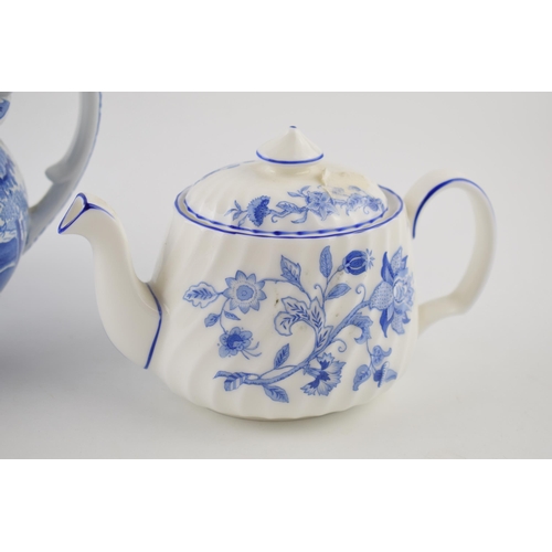 219H - Copeland Spode's Blue Italian teapot with a Minton Hardwick small teapot (2).