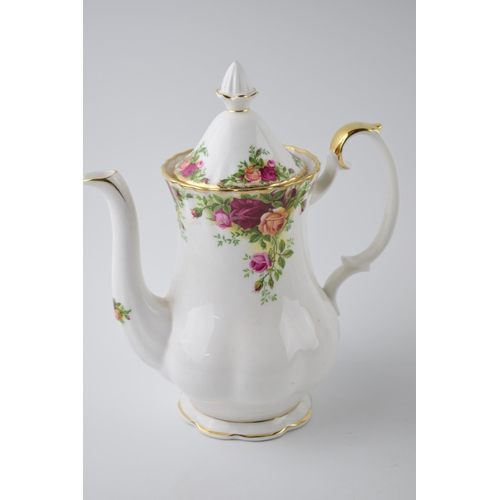 219K - Royal Albert teapot in the Lavender Rose pattern with an Old Country Roses coffee pot (2 - both seco... 