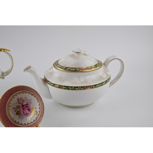 219L - Paragon teapot in the Florence pattern with a Spode teapot and an Aynsley pink floral cup (3).