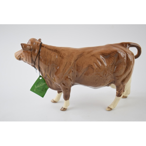 95P - Beswick Limousin cow 3075B with BCC backstamp, in light brown colourway.