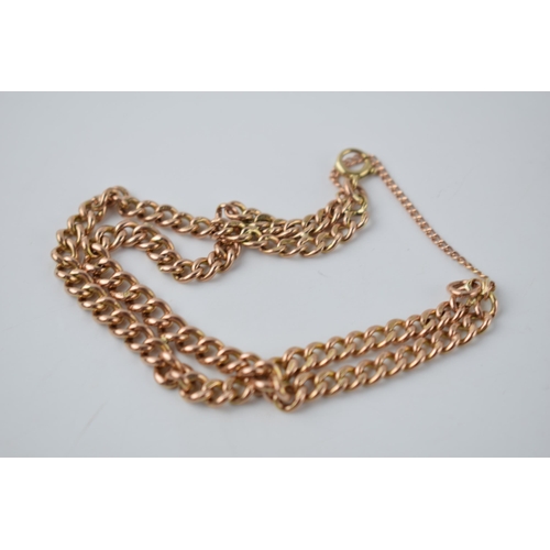 287 - 9ct gold double link bracelet with safety chain, 18.2 grams.