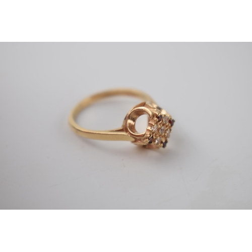 290C - 9ct gold dress ring set with multi stones, 3.4 grams, size Q.