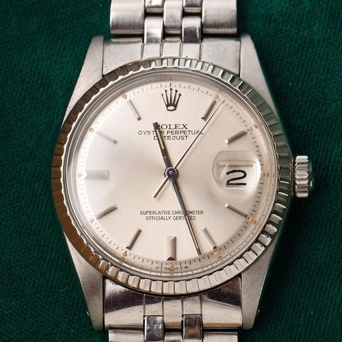 178 - Rolex Oyster Perpetual Datejust, 1976 stainless steel gentleman's wristwatch. 36mm case. Ref. 1603. ... 