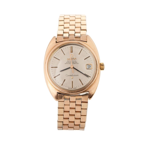 179A - Gentleman's vintage Omega Automatic Chronometer date  wrist watch, pink gold capped case and strap c... 