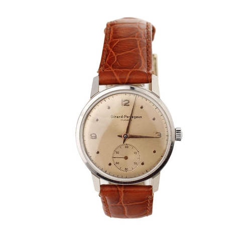 187 - Gentleman's vintage Girard Perregaux  wrist watch, comprising a round champagne dial with applied nu... 