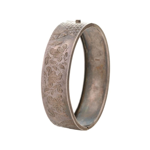 227 - Wide silver bangle, 21.2 grams.