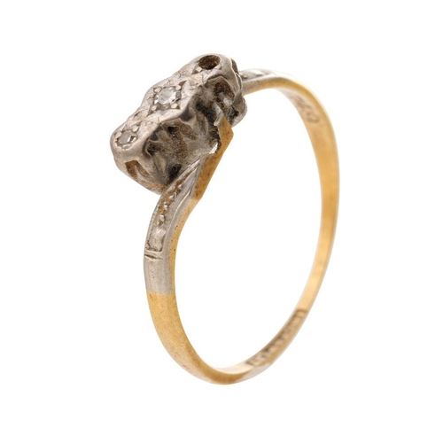 239 - 18ct gold and platinum diamond ring, 2.2 grams, stone missing.