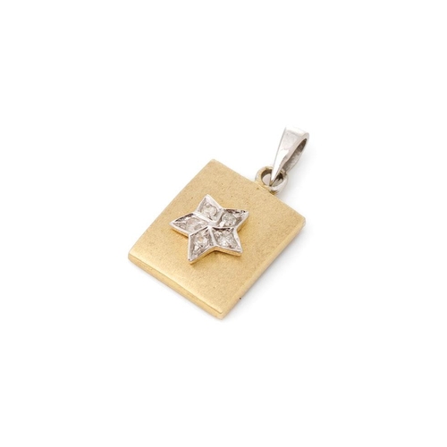 260 - 18ct gold pendant set with diamonds in the form of a star, 1.9 grams, 20mm tall.