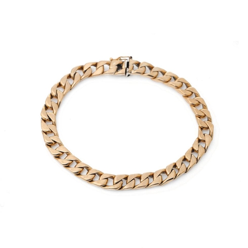 276 - 9ct gold curb link bracelet, weight 21g, 20.5cm.