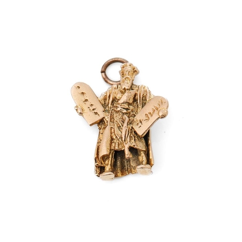 289 - 9ct gold charm, potentially in the form of Moses with the Stone Tablets from Mount Sinai, 6.1 grams.