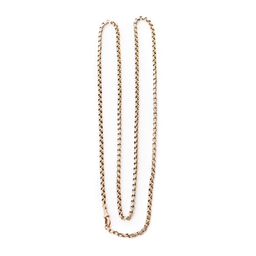 351 - 9ct gold belcher link chain, swivel fastener, 20.7 grams, 99cm long.