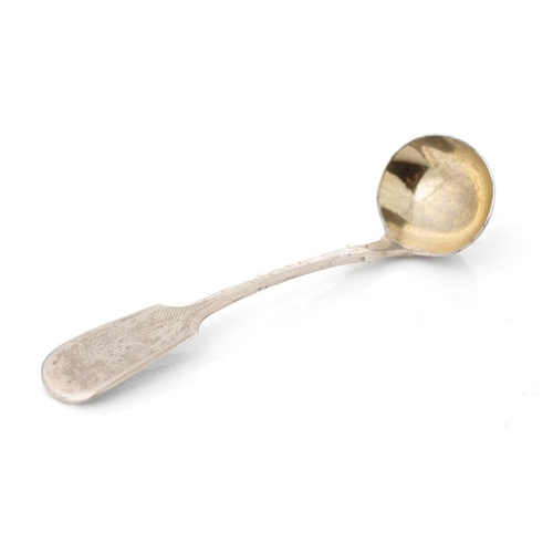 87 - Silver salt spoon, London 1860, Francis Higgins, 13.1 grams.