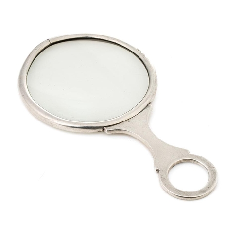 96 - Silver magnifying glass, Deakin & Francis, Birmingham 1927, 21cm long.