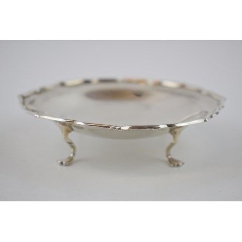 113 - Hallmarked silver dish with shaped edge, Sheffield 1921, HW, 60.5 grams.