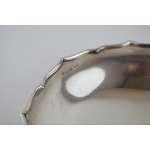 113 - Hallmarked silver dish with shaped edge, Sheffield 1921, HW, 60.5 grams.