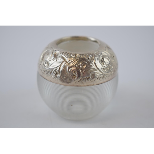 118 - Silver and textured glass match striker, W Sparrow, Birmingham 1907.