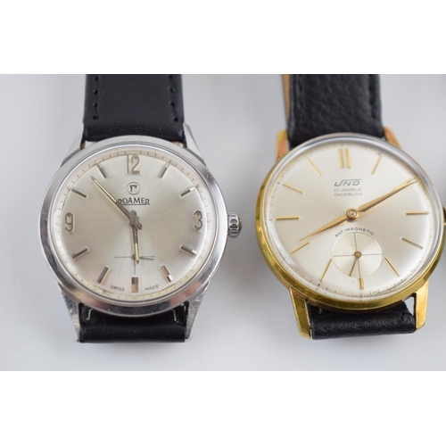 166 - A collection of vintage watches to include an Uno 17 Jewels Incabloc Antimagnetic wrist watch, compr... 